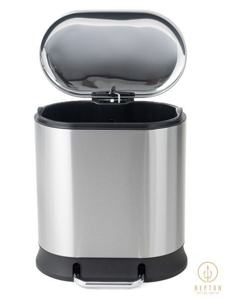 Мусорное ведро с плавным закрытием овальное Mixxus Premium Strong-TC0120 SS Color 20л цвет нержавейка (MI7081) MI7081 фото