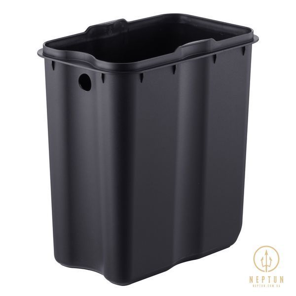 Відро для сміття з плавним закриттям прямокутне Mixxus Premium Quadro-TC0105 Black 5 л колір чорний (MI7061) MI7061 фото