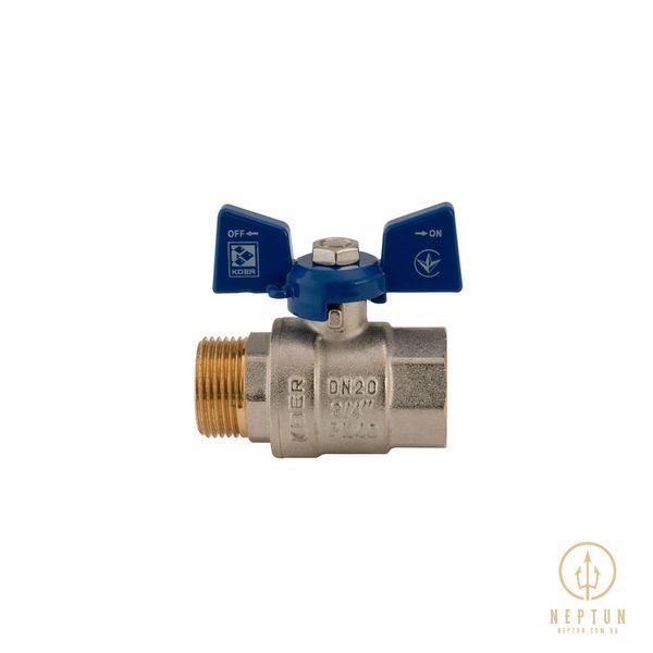 Кран кульовий 3/4 БГШ Вода Koer KR.218.B Cиній метелик (KR2723) KR2723 фото