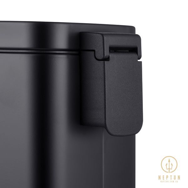 Відро для сміття з плавним закриттям прямокутне Mixxus Premium Quadro-TC0105 Black 5 л колір чорний (MI7061) MI7061 фото