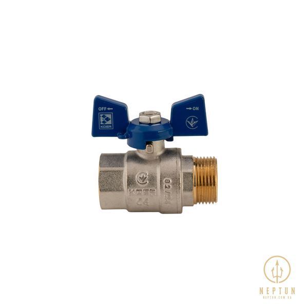 Кран кульовий 3/4 БГШ Вода Koer KR.218.B Cиній метелик (KR2723) KR2723 фото