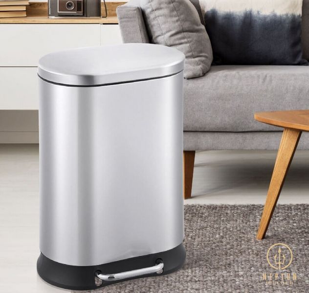 Мусорное ведро с плавным закрытием овальное Mixxus Premium Strong-TC0120 SS Color 20л цвет нержавейка (MI7081) MI7081 фото