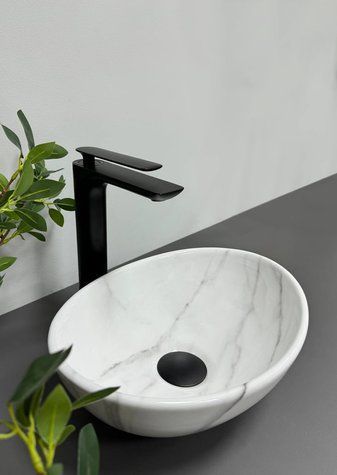 Умывальник (раковина) VBI PARMA S MARBLE NATURE GLOSSY накладной VBI-011002 фото