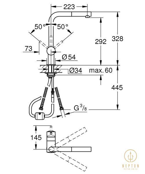 Змішувач для кухні з висувним виливом Grohe Minta (32168000) 32168000 фото