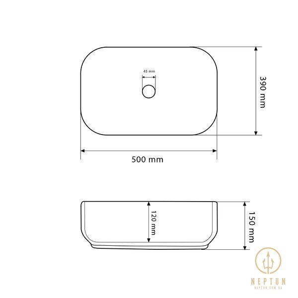 Умывальник (раковина) VBI PALERMO WHITE ROSE GOLD EDGE накладной VBI-012307 фото