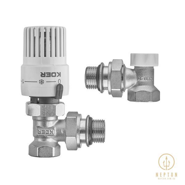 Комплект для підключення радіатора Koer SET-29 - 1/2'' (кутовий) з термоголовкою (KR5716) KR5716 фото