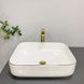 Умывальник (раковина) VBI PALERMO WHITE ROSE GOLD EDGE накладной VBI-012307 фото 3