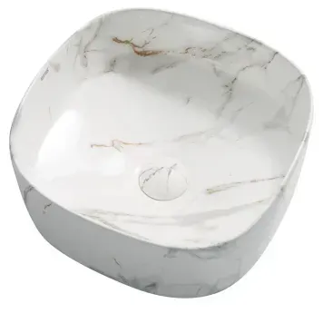 Умивальник накладний Mixxus Premium DIVERSE-0104 MARBLE 370х370х135mm (MP6537) MP6537 фото