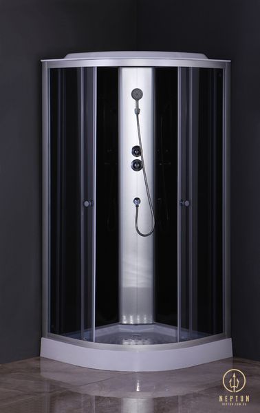 Бокс душовий без гідромасажу Mixxus STRONG SB02-90x90x215-GR SATIN з низьким піддоном (MI6887) MI6887 фото