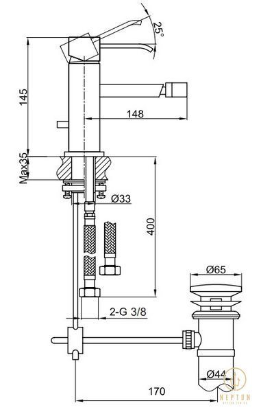 Смеситель для биде KOHLMAN AXIS CHROME QB130N фото