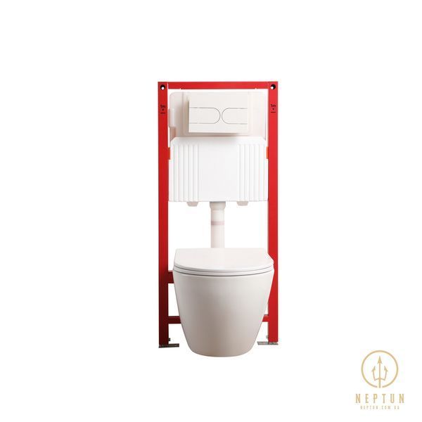Комплект: Mixxus Premium Ellipse-SET-2101 (в 2 ящ) Унітаз система змиву Tornado 3.0+ Інсталяція Koer KT-0404 + панель KT-0604-03 White (MP6667) MP6667 фото