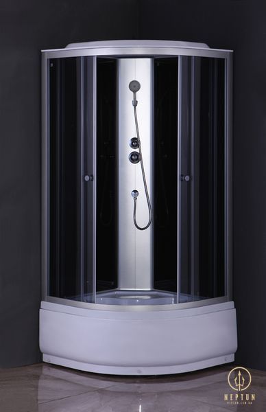 Бокс душовий без гідромасажу Mixxus STRONG SB01-90x90x215-GR SATIN з високим піддоном (MI6885) MI6885 фото