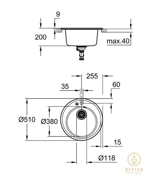Композитна мийка для кухні Grohe K200 (31656AP0) 31656AP0 фото