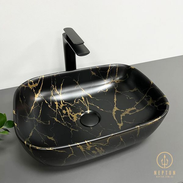Умивальник накладний VBI RAVENNA MARBLE BLACK MATT (VBI-011209) VBI-011209 фото
