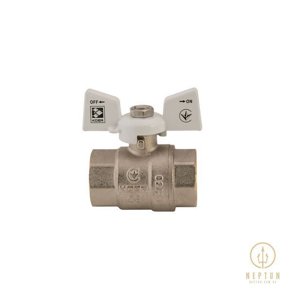 Кран кульовий Koer 3/4" ГГМ (KR.217.W) білий (KR0179) KR0179 фото