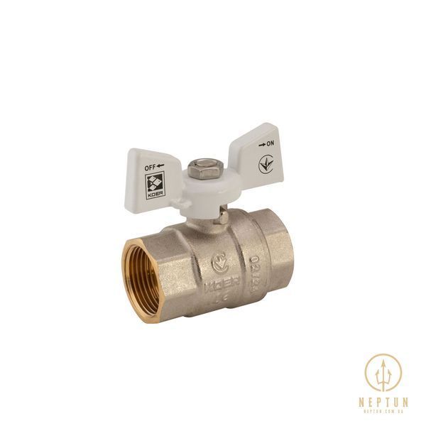 Кран кульовий Koer 3/4" ГГМ (KR.217.W) білий (KR0179) KR0179 фото