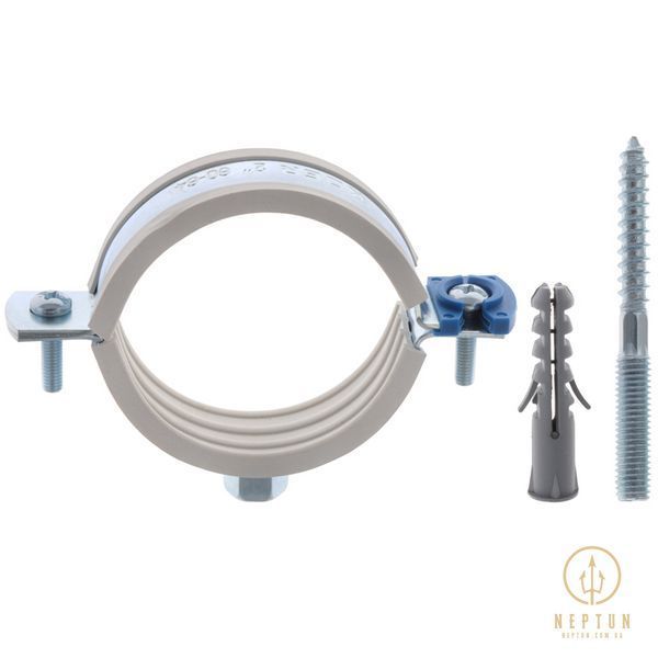Хомут трубний оцинкований Koer KCB.10.G 2" (60-64) сірий (KR2789) KR2789 фото
