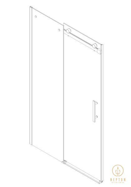 Дверь в нишу Koer SR SD01-120x200-TR-12 прозрачное стекло Easy Clean 8мм, матовое золото (KR5377) KR5377 фото