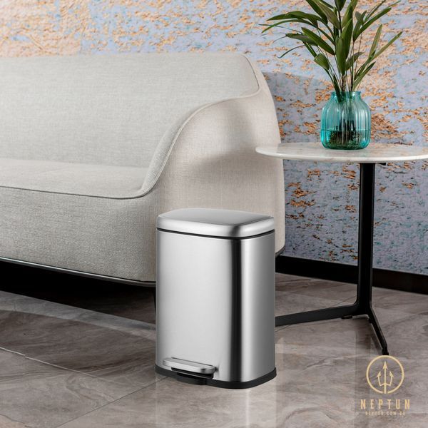 Відро для сміття з плавним закриттям прямокутне Mixxus Premium Style-TC0305 SS Color 5л колір нержавійка (MI7060) MI7060 фото