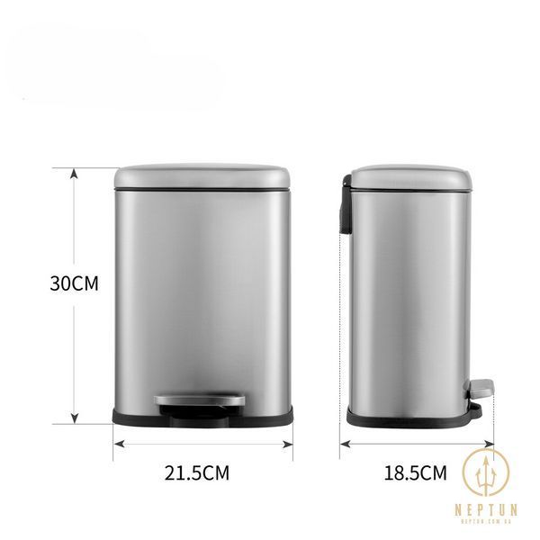 Відро для сміття з плавним закриттям прямокутне Mixxus Premium Style-TC0305 SS Color 5л колір нержавійка (MI7060) MI7060 фото