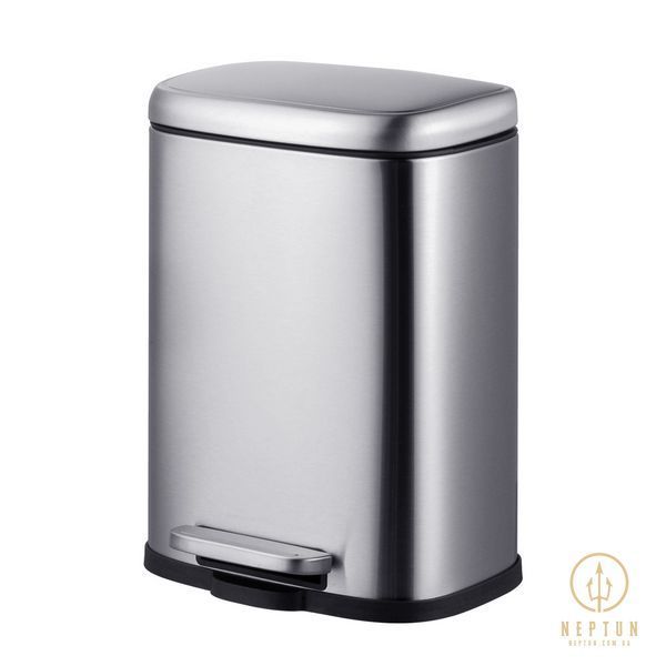 Відро для сміття з плавним закриттям прямокутне Mixxus Premium Style-TC0305 SS Color 5л колір нержавійка (MI7060) MI7060 фото