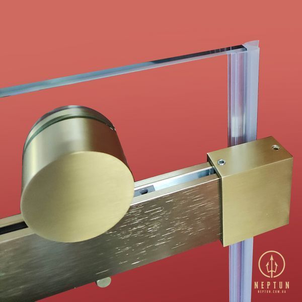 Дверь в нишу Koer SR SD01-120x200-TR-12 прозрачное стекло Easy Clean 8мм, матовое золото (KR5377) KR5377 фото