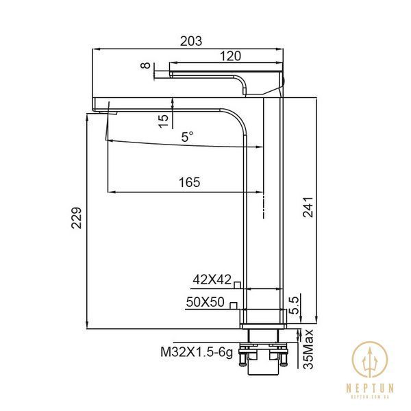 Смеситель для умывальника Koer KB-11009-01 высокий (Цвет хром) (KR3500) KR3500 фото