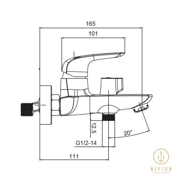 Змішувач для ванни з коротким виливом Koer KB-40008-05 (Колір чорний) (KR3473) KR3473 фото
