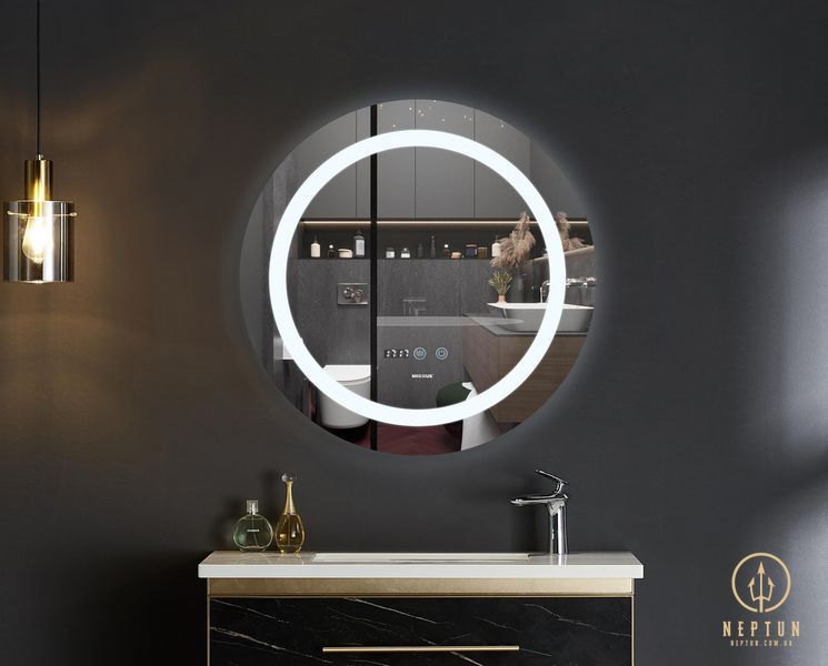 Дзеркало Mixxus Plain MC02-60 (годинник, Led-підсвічування, антизапотівання) (MI6012) MI6012 фото