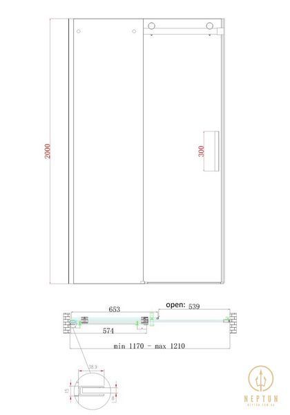 Дверь в нишу Koer SR SD01-120x200-TR-07 прозрачное стекло Easy Clean 8мм, графит (KR5378) KR5378 фото