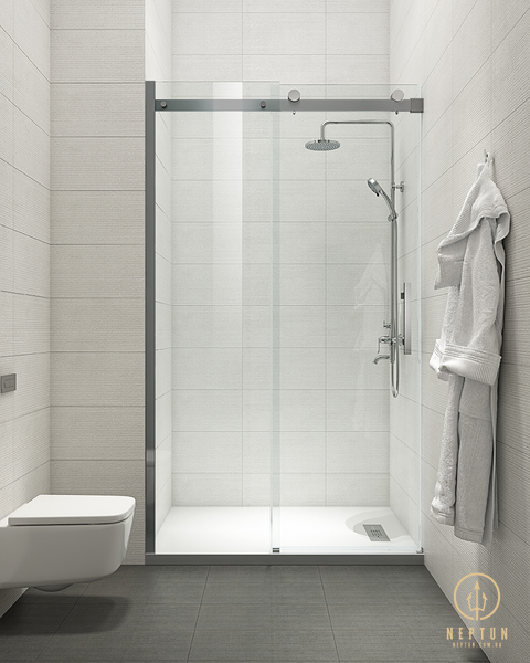 Дверь в нишу Koer SR SD01-120x200-TR-07 прозрачное стекло Easy Clean 8мм, графит (KR5378) KR5378 фото