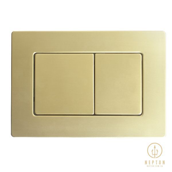 Панель змиву Koer KT-0612-12 240x160x10mm з нержавіючої сталі, кнопка квадр. (колір матове золото) (KR6121) KR6121 фото