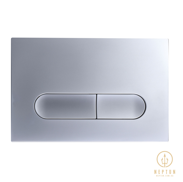 Панель змиву Koer KT-0608-14 240x160x10mm пластикова, кнопка закруглена (колір сатин) (KR6127) KR6127 фото