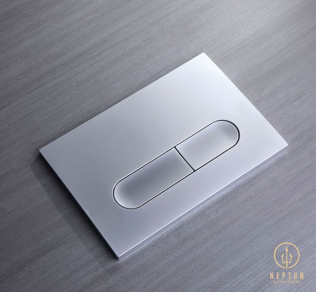 Панель змиву Koer KT-0608-14 240x160x10mm пластикова, кнопка закруглена (колір сатин) (KR6127) KR6127 фото
