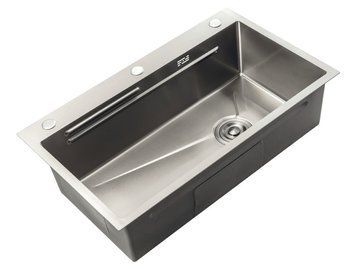 Мийка для кухні ZERIX ZH8045-SET-05 NANO-SILVER (3.0/0.8) з нерж. сталі SUS304, комплект (колір нержавійка) (ZM5586) ZM5586 фото