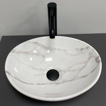 Умивальник (раковина) VBI PARMA CALCATTA GLOSSY накладний (VBI-011024) VBI-011024 фото