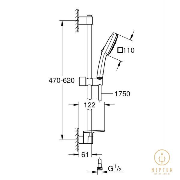 Душовий гарнітур Grohe Tempesta Cube 110, 3 режими (27929003) 27929003 фото