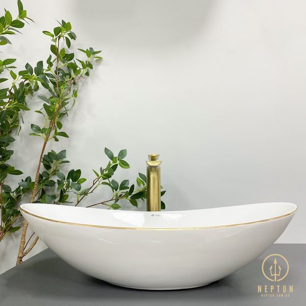Умивальник накладний VBI TURIN WHITE GOLD EDGE (VBI-011508) VBI-011508 фото