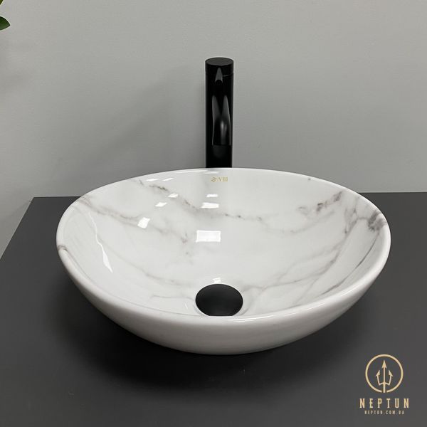 Умивальник (раковина) VBI PARMA CALCATTA GLOSSY накладний (VBI-011024) VBI-011024 фото