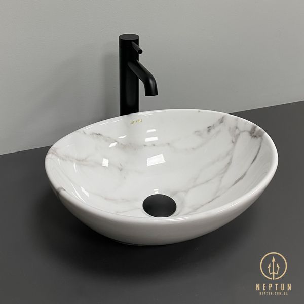 Умивальник (раковина) VBI PARMA CALCATTA GLOSSY накладний (VBI-011024) VBI-011024 фото