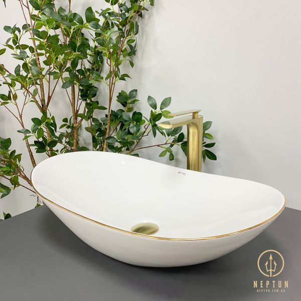 Умивальник накладний VBI TURIN WHITE GOLD EDGE (VBI-011508) VBI-011508 фото