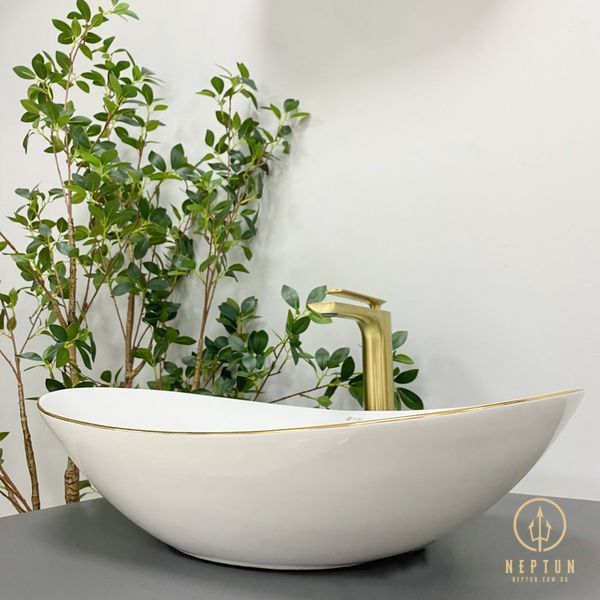 Умивальник накладний VBI TURIN WHITE GOLD EDGE (VBI-011508) VBI-011508 фото