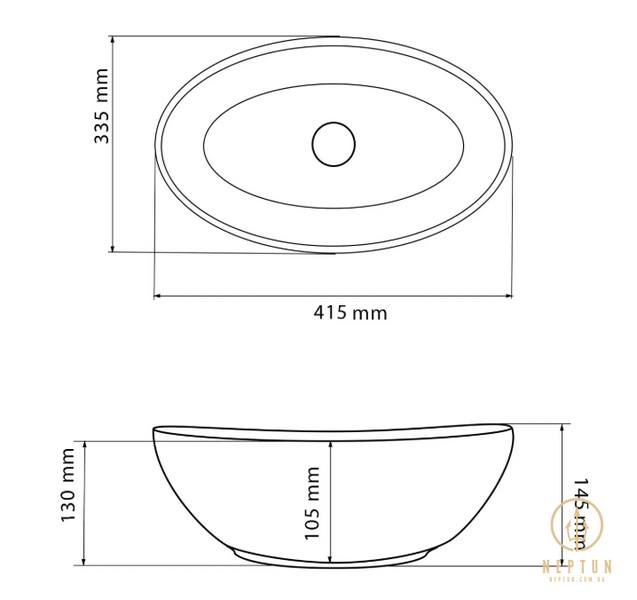 Умивальник (раковина) VBI PARMA CALCATTA GLOSSY накладний (VBI-011024) VBI-011024 фото